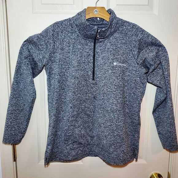Columbia Kids Heathered Gray Quarter-Zip Pullover Size M - Picture 1 of 10